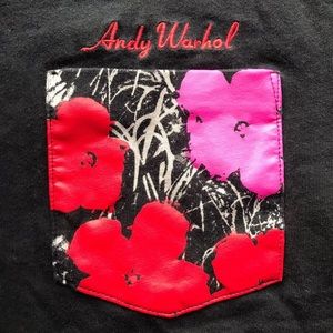 Andy Warhol x Uniqlo SPRZNY EMBROIDERED Pocket Tee Foral T-Shirt LARGE Black